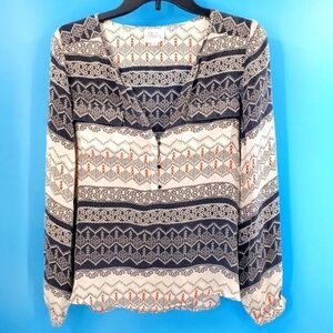 Parker 100% silk striped top Small